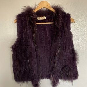 Real rabbit fur vest